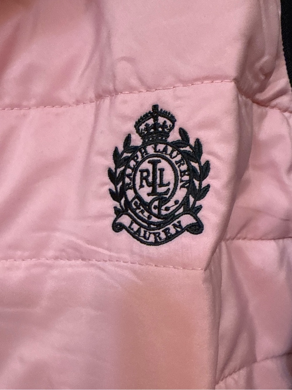 Lauren Ralph Lauren Pink and Black Quilted Puffer Jacket - Picture 5 of 7